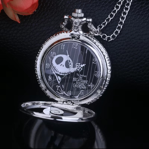 Accessories - 💀2 FOR $20 SALE✨The Nightmare Before Christmas Pocket Watch Silver Chain